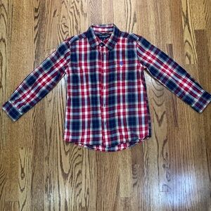 Boy’s Red & Navy Plaid Button-Up Shirt - U.S Polo Association
